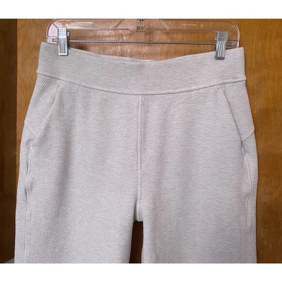 Lululemon Ribbed Straight Leg Super High Rise Crop Pants Heather White Opal 10 - Picture 3 of 8